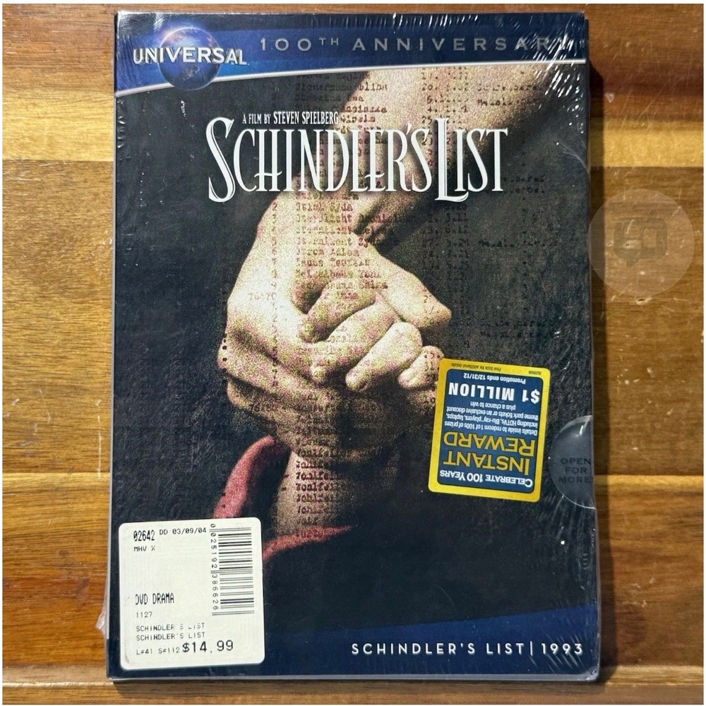 Schindlers List DVD 100th Anniversary Steven Spielberg New Sealed
